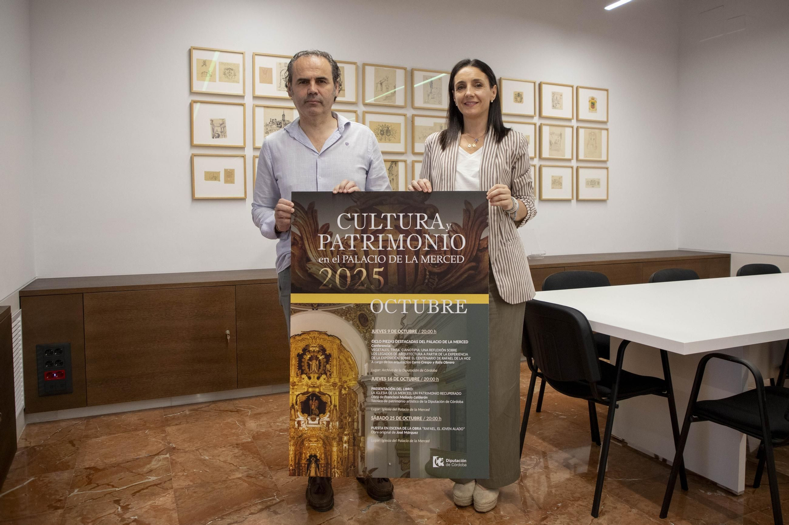 Francisco Mellado y Marta Siles presentan el ciclo 'Patrimonio y Cultura'.