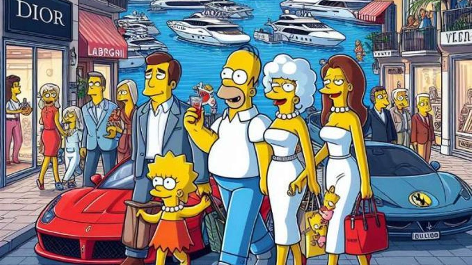 Los Simpson en Puerto Banús