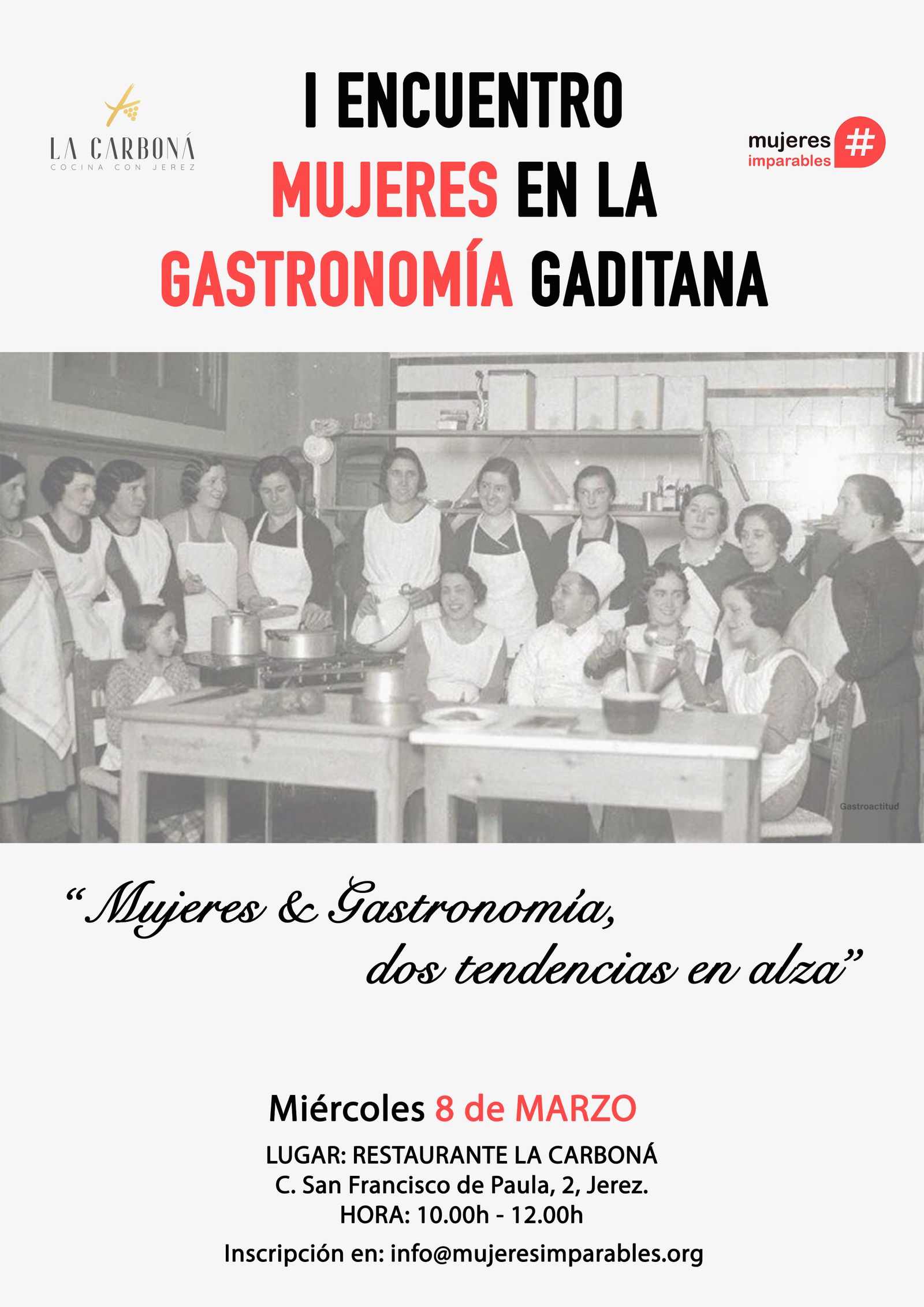 Detalle del cartel anunciador del Encuentro 'Mujeres en la Gastronomía Gaditana'.