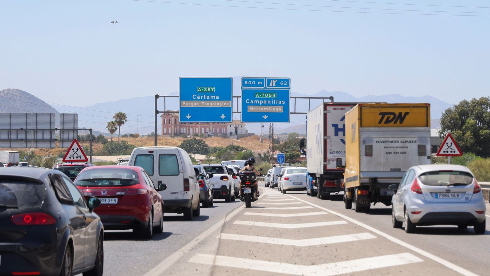 A-357 a la salida de Málaga en dirección Cádiz