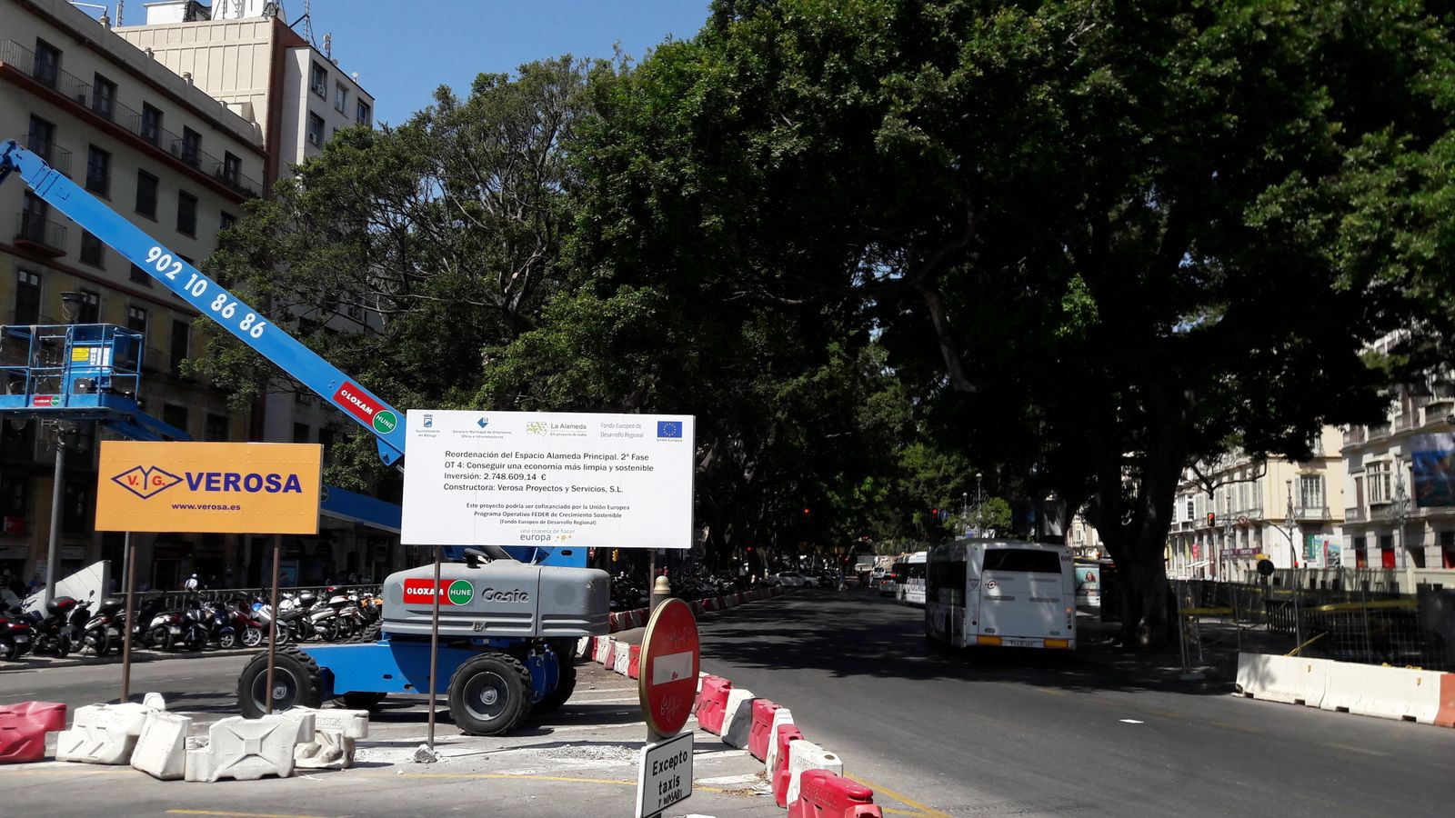 Corte del eje central de la Alameda.