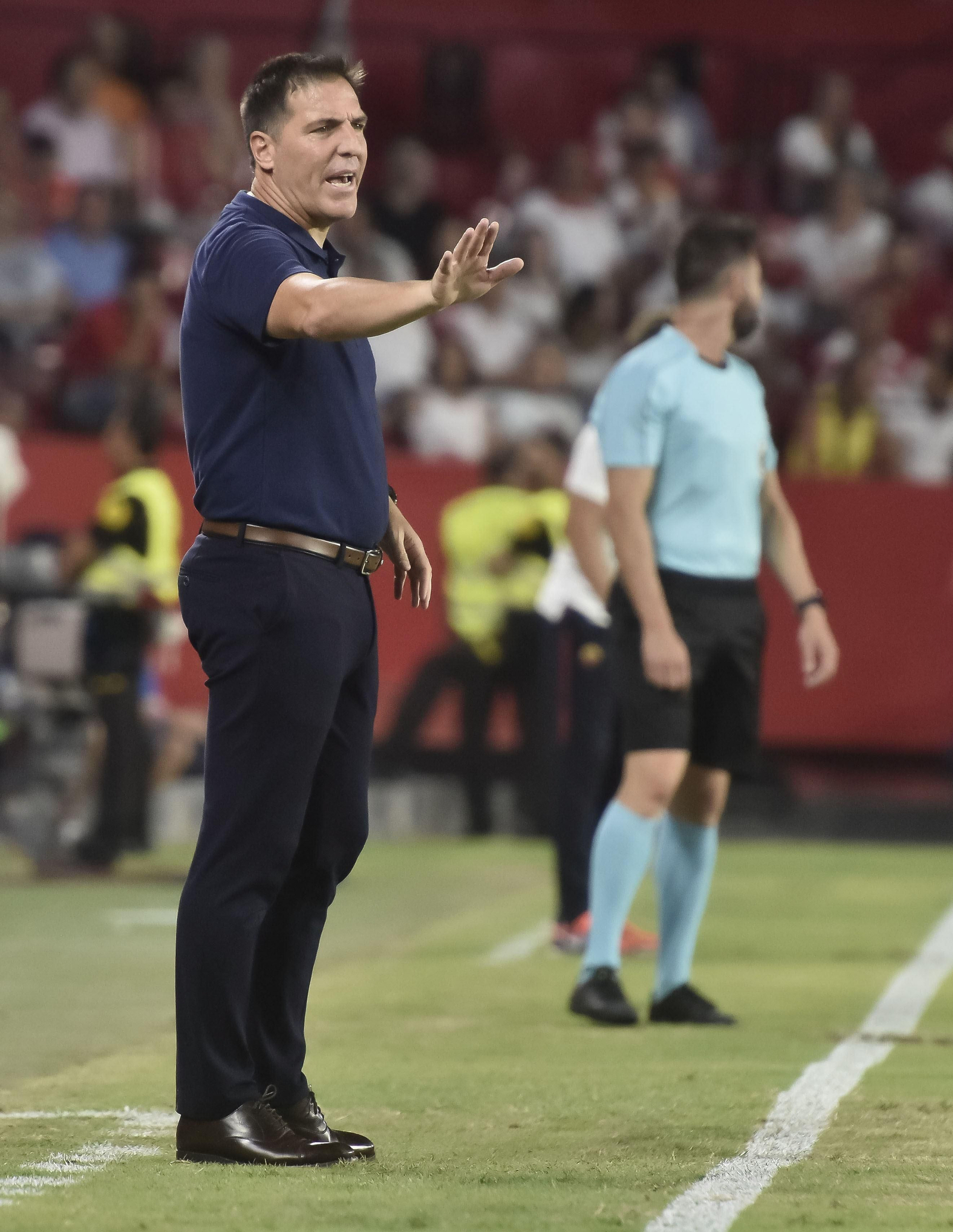 Eduardo Berizzo, durante puesta de largo en el Sánchez-Pizjuán, en el Trofeo Antonio Puerta.