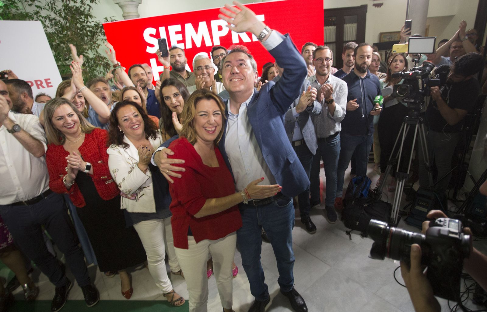 Susana Díaz y Juan Espadas, la noche electoral.