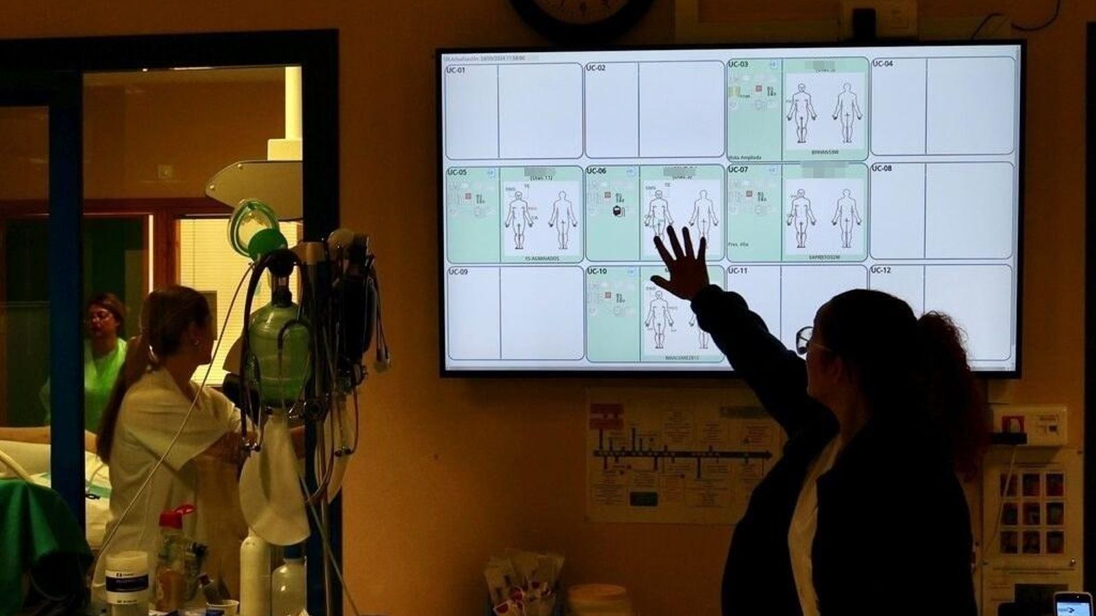 Detalle de los parámetros vigilados en los pacientes ingresados en la UCI.