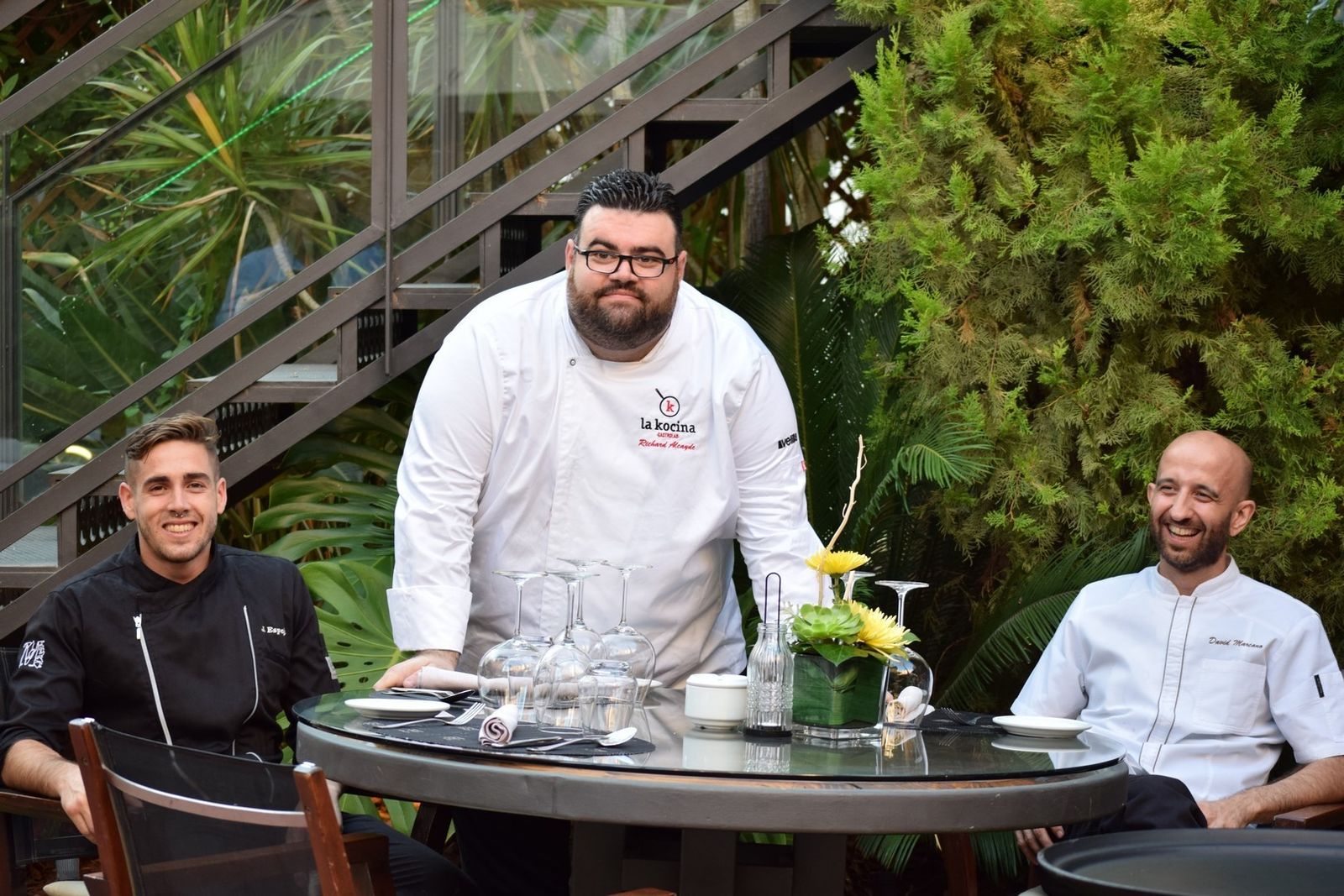 Juan Espejo (jefe de cocina), Richard Alcayde (chef Montana) Y David Marcano (chef invitado).