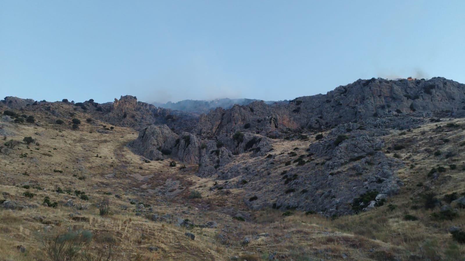 Últimas imágenes del incendio en Alcaucín compartidas por Infoca.