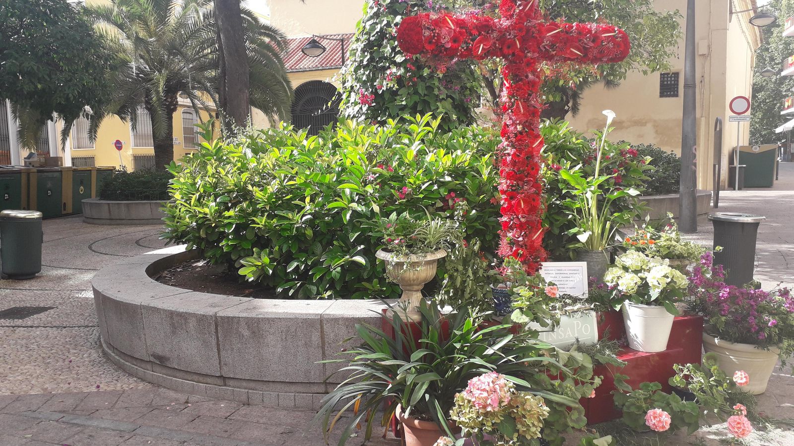 Cruz de Mayo expuesta a la espalda de San Nicolás.