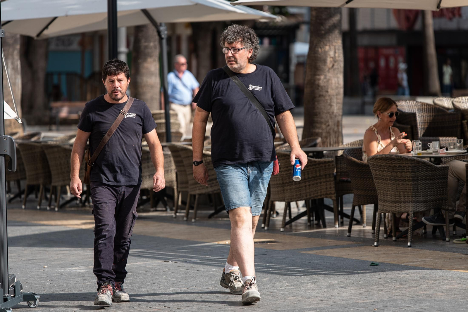Ambiente en el centro de Huelva en la mañana de ayer.