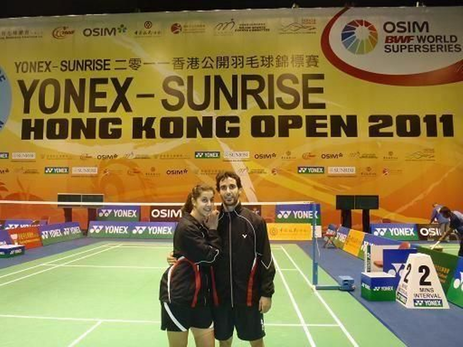 Carolina y Abián, antes de participar en el Abierto de Hong Kong en 2011.