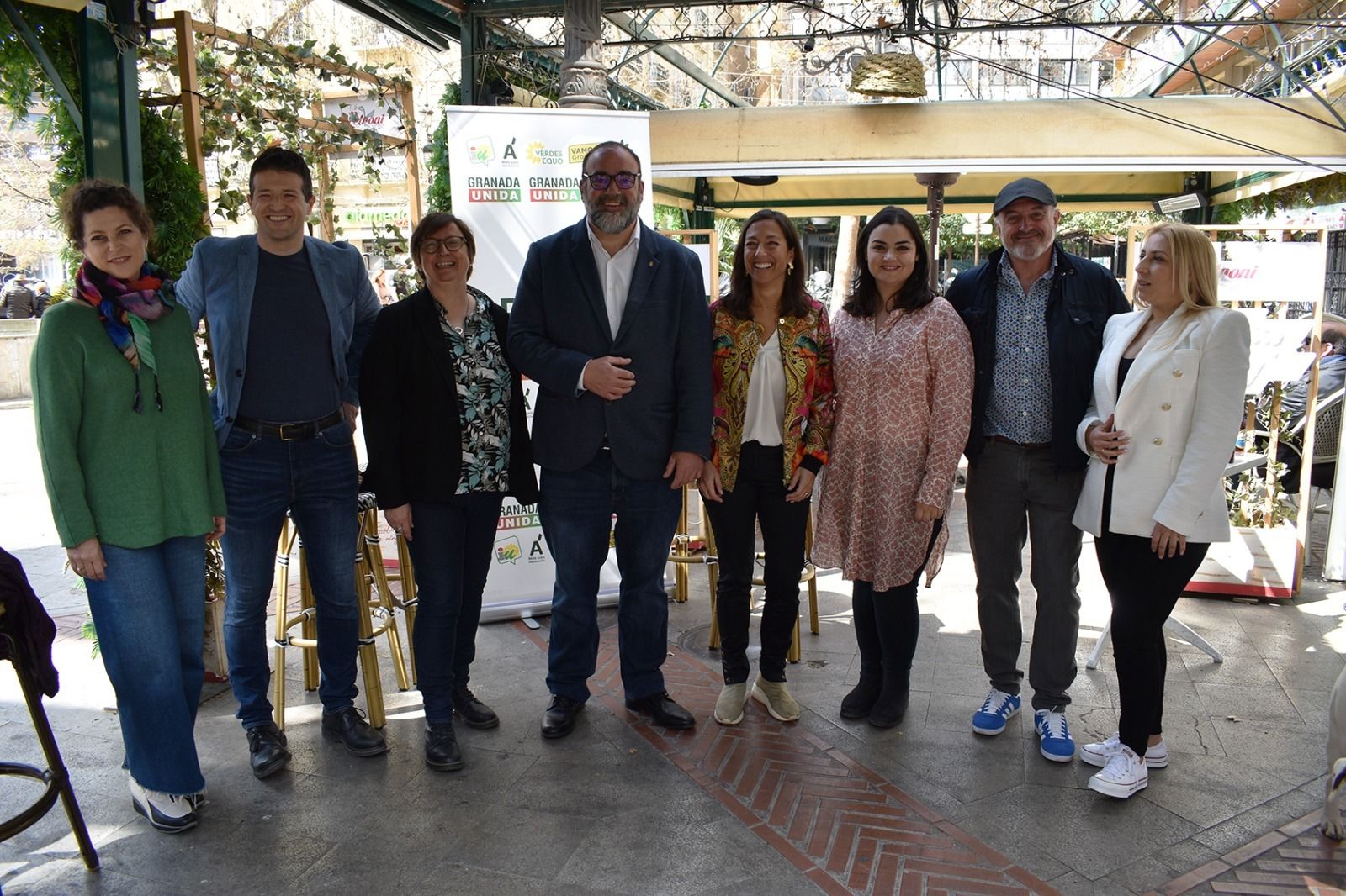 Puentedura y el resto de candidatos de Granada Unida.