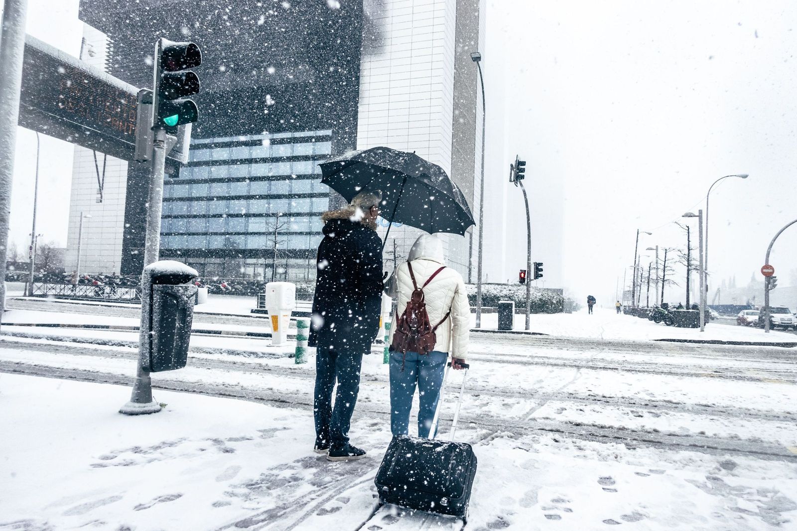 Imágenes de la nevada que ha dejado la borrasca Kristin en Madrid capital
