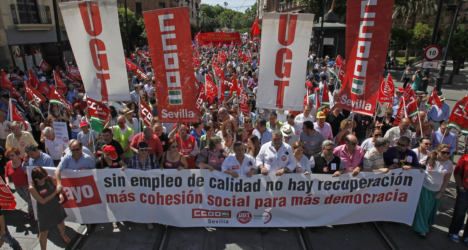 Manifestación del Primero de Mayo en Sevilla en 2014
