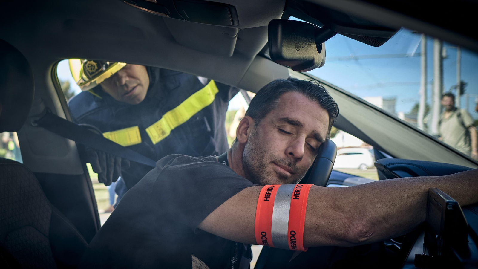 Simulacro de accidente del tranvía en San Fernando