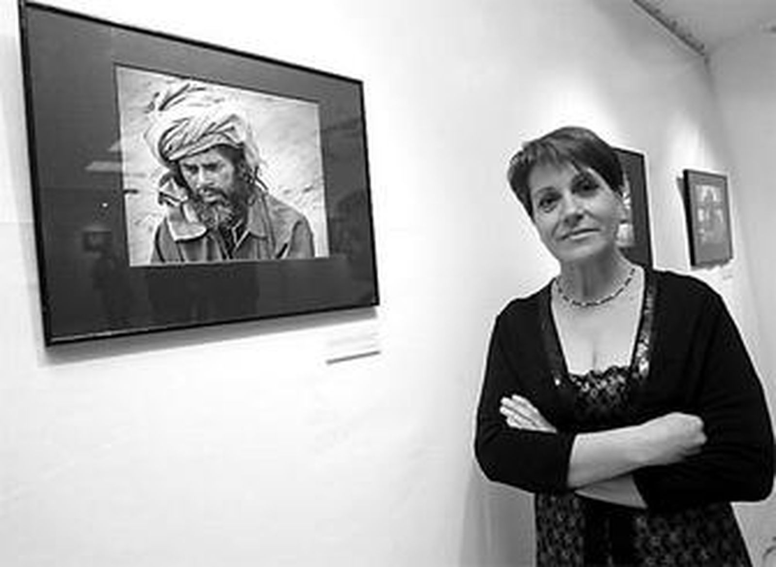 María del Carmen Oliva, ayer en su exposición.