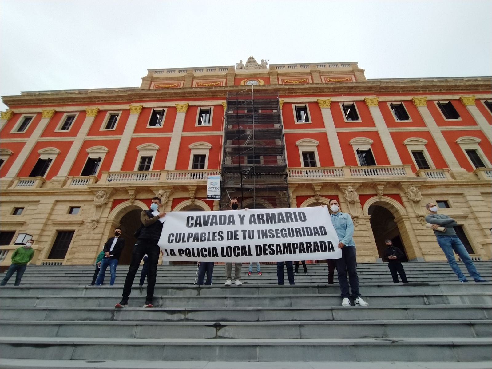 Protesta del SIP-an a las puertas del Ayuntamiento hace un par de semanas.