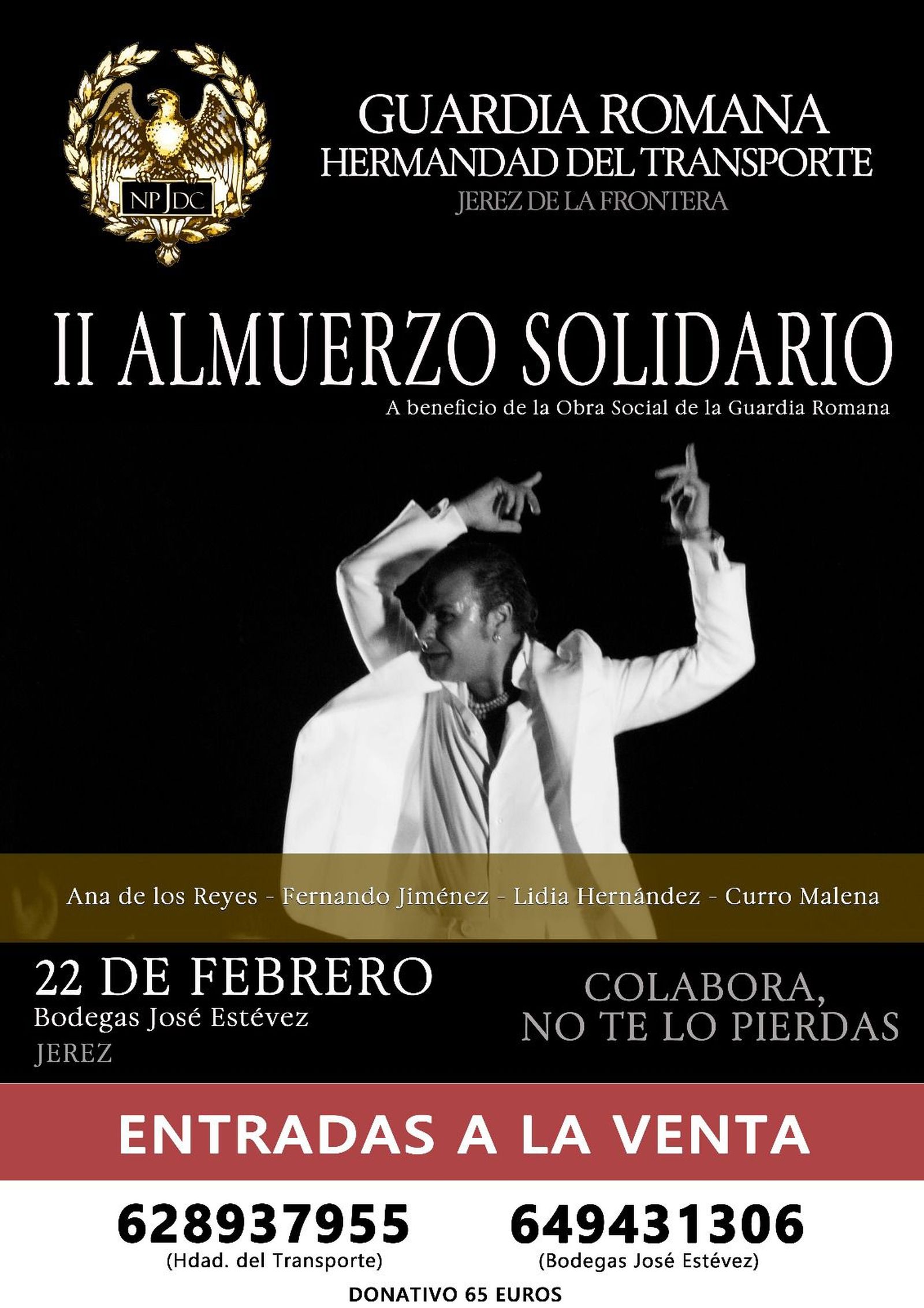 El Grilo, entre los artistas confirmados en el Almuerzo Solidario de la Guardia Romana de la Hermandad del Transporte