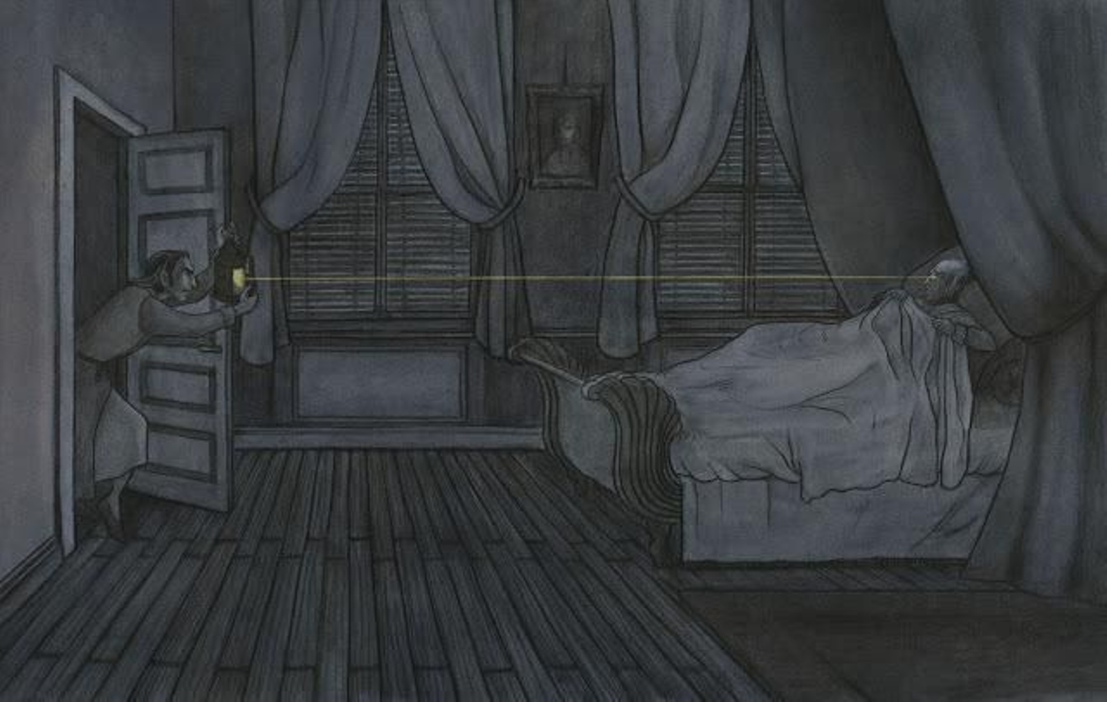 Una de las ilustraciones de María Espejo para 'El corazón delator'. Una de las ilustraciones de María Espejo para 'El corazón delator'.