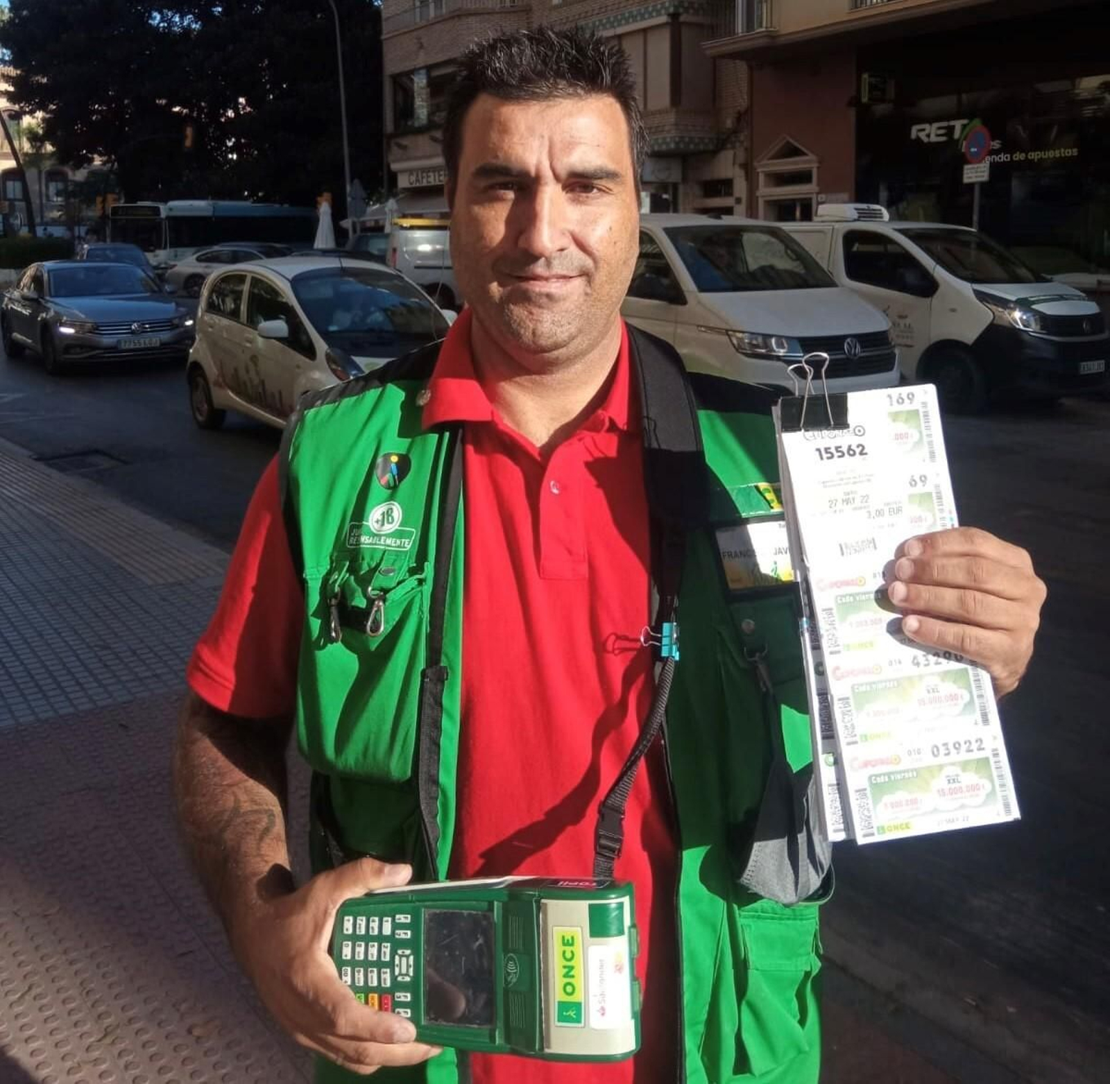 Francisco Javier Roa, vendedor de la ONCE en Málaga.