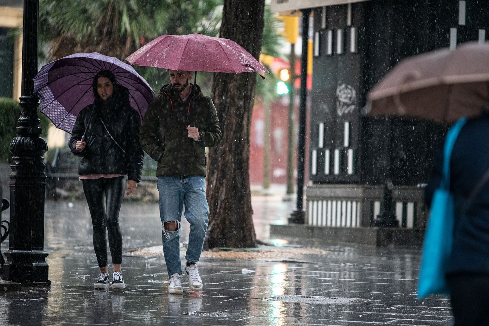 Día de lluvias en Huelva.