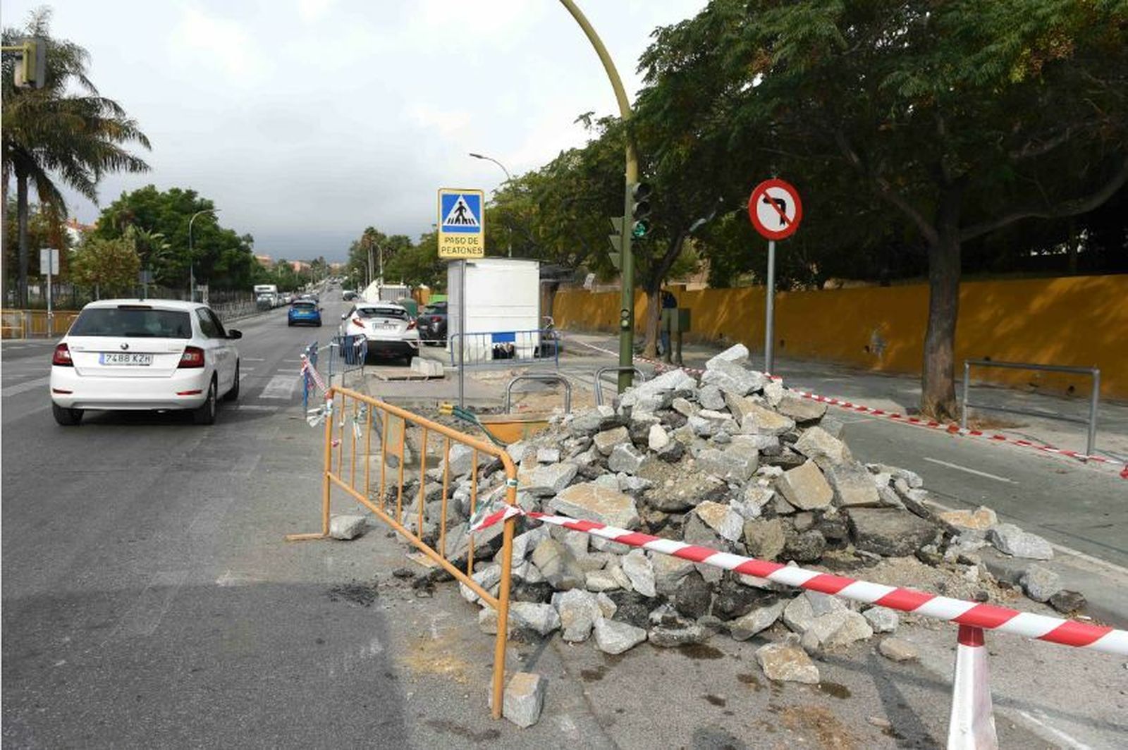 Estado actual de las obras en la avenida 28 de Febrero.