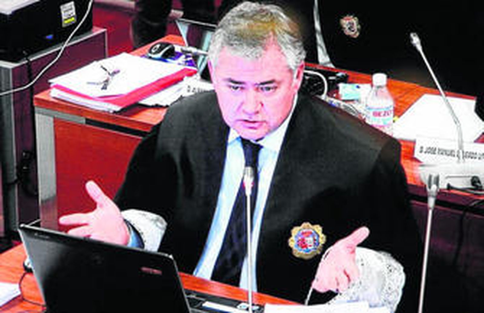 El fiscal Juan Carlos López Caballero, durante el juicio por el caso Malaya.