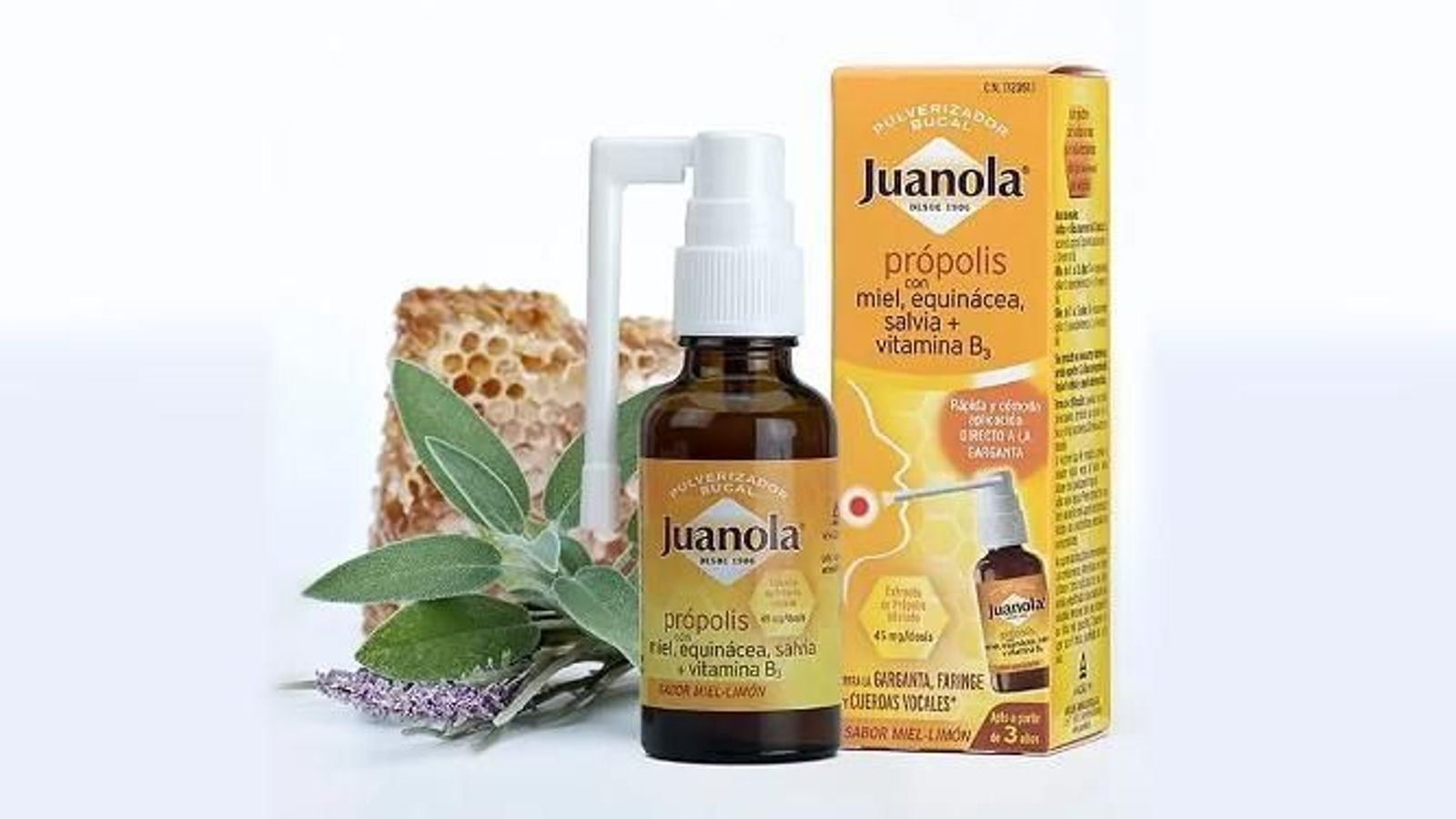 Juanola Própolis Pulverizados Bucal, un remedio contra la afonía para las personas que no quieran caramelos