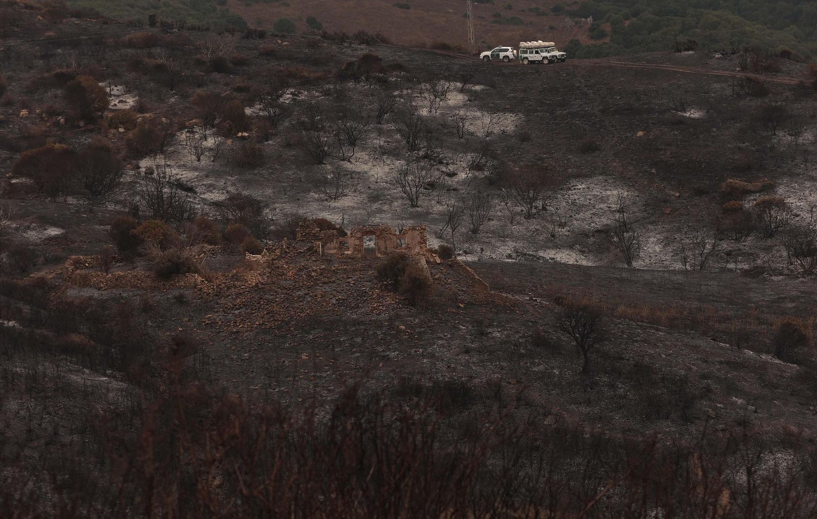 Fotos de los efectos del incendio en el Puerto del Laurel en Algeciras