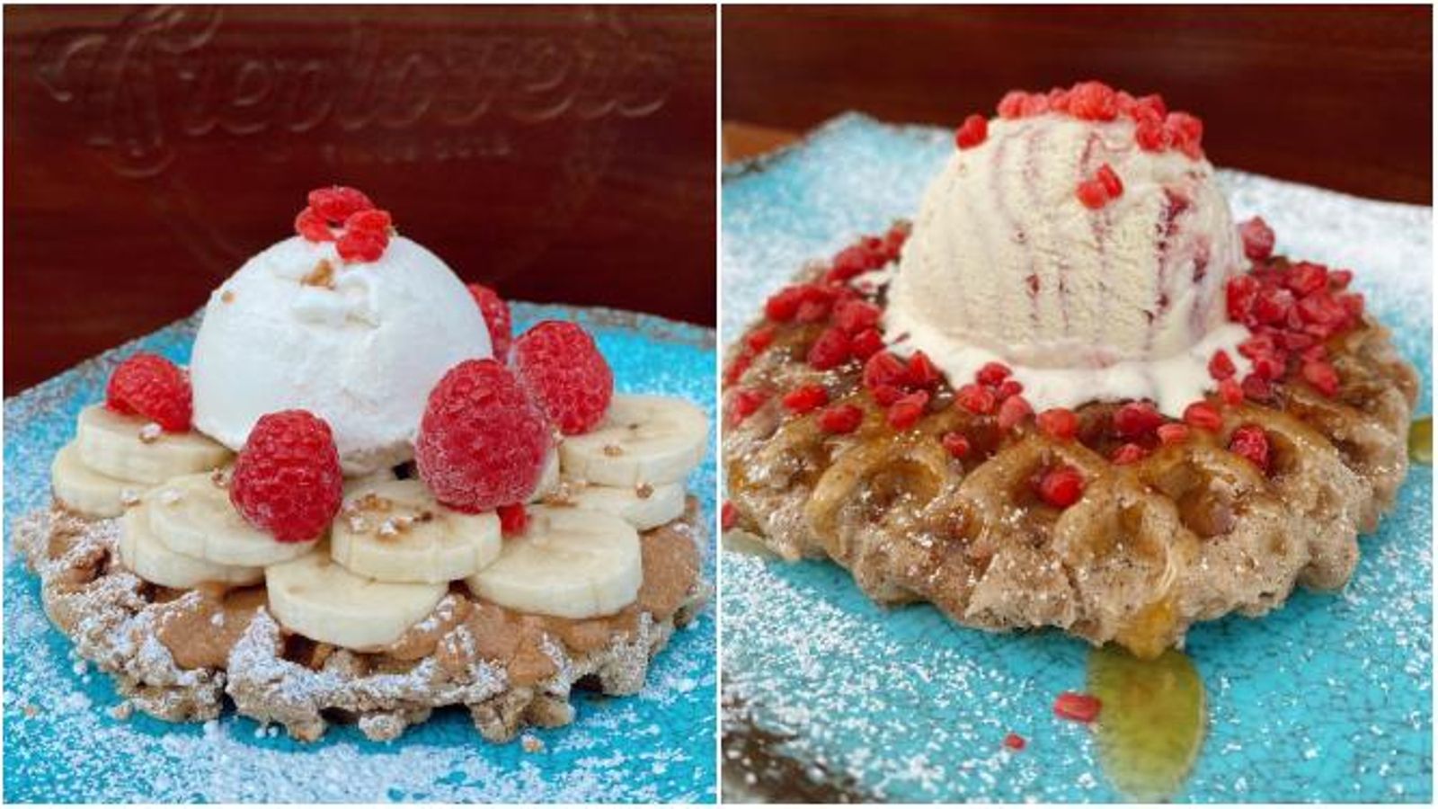 Dos de sus opciones de gofres.