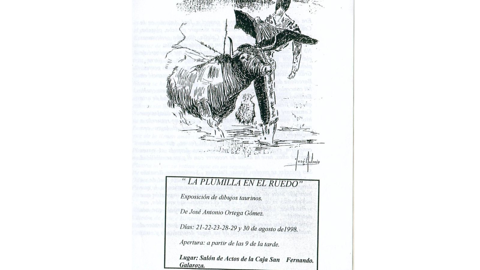 Exposición de dibujos taurinos de José Antonio Ortega