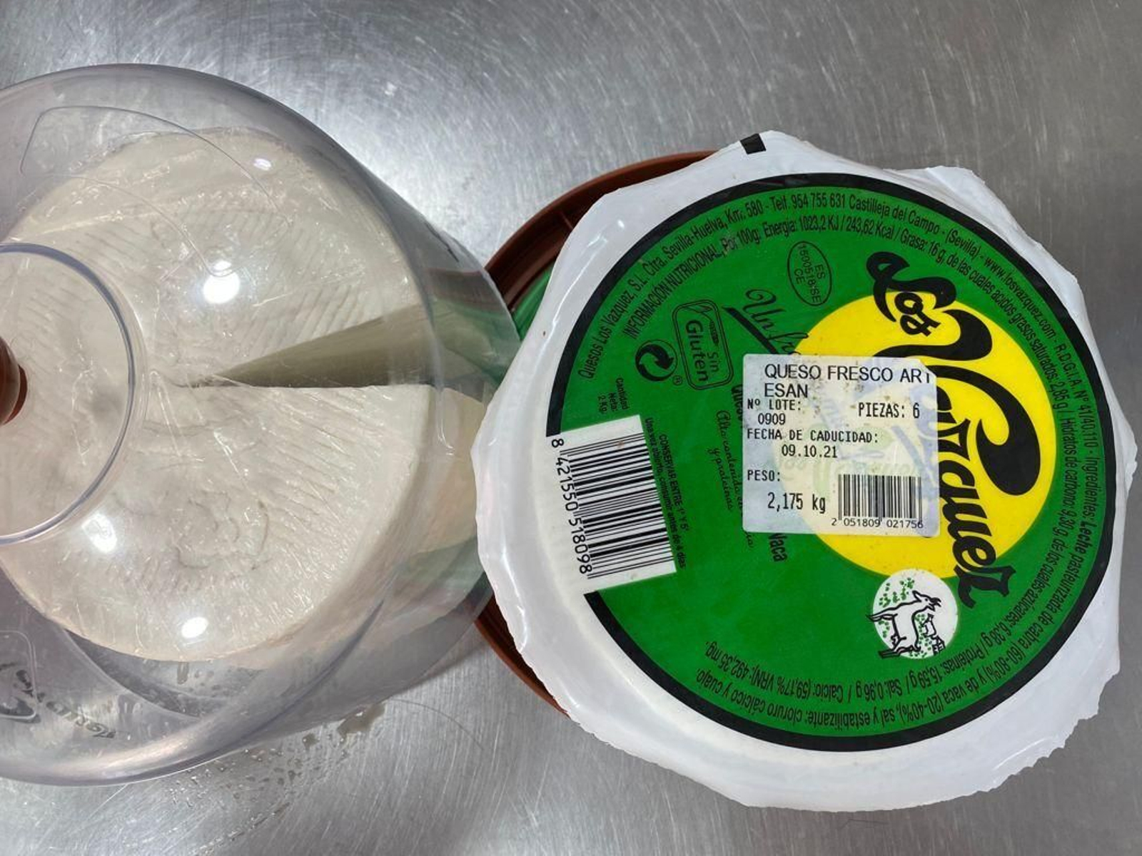 Un queso fresco de la marca pero que no pertenece al lote afectado. Un queso fresco de la marca pero que no pertenece al lote afectado.