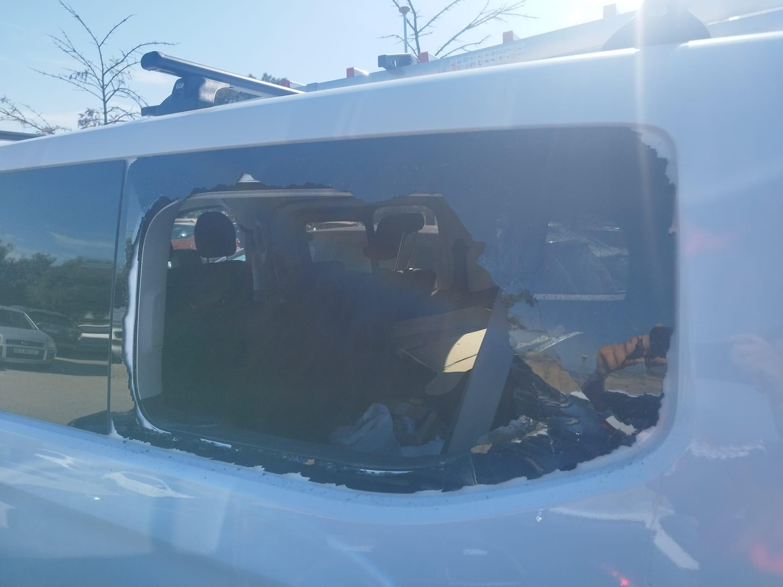 Cristal del coche roto