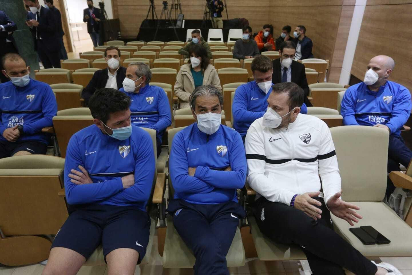 La comparecencia de Manolo Gaspar en La Rosaleda, en fotos