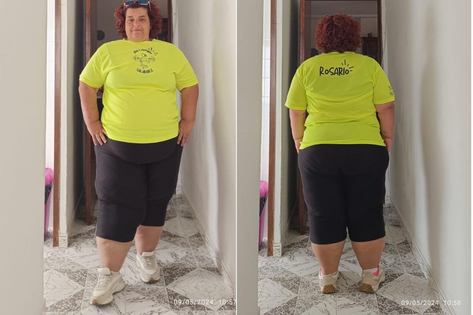 La onubense Rosario Medero tras bajar casi 12 kilos.