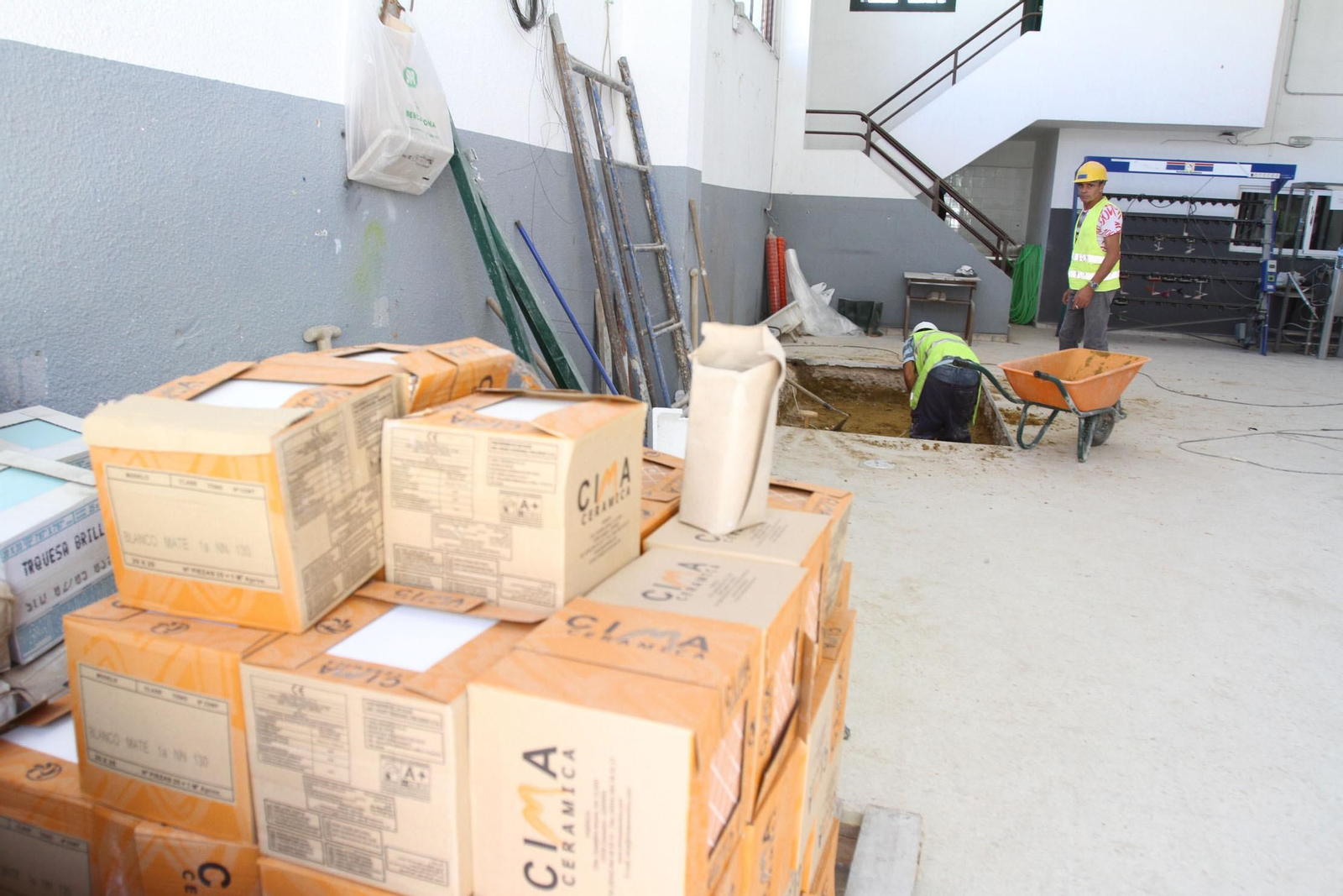 Obras en un instituto de Secundaria.