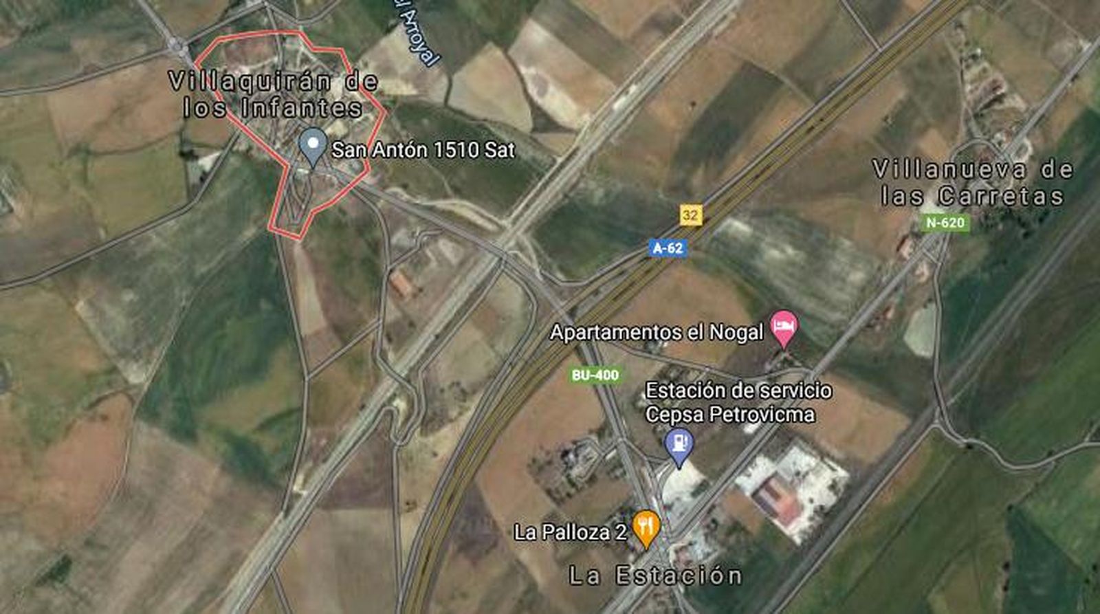 La zona de  la A-62 donde apareció la menor