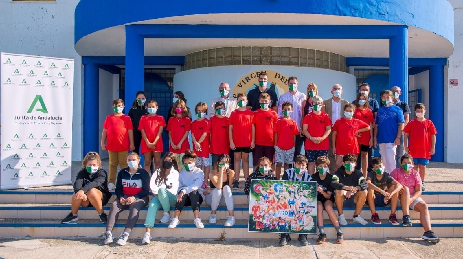 Adrián Gavira, durante su visita al CEIP Virgen del Mar de El Portal.