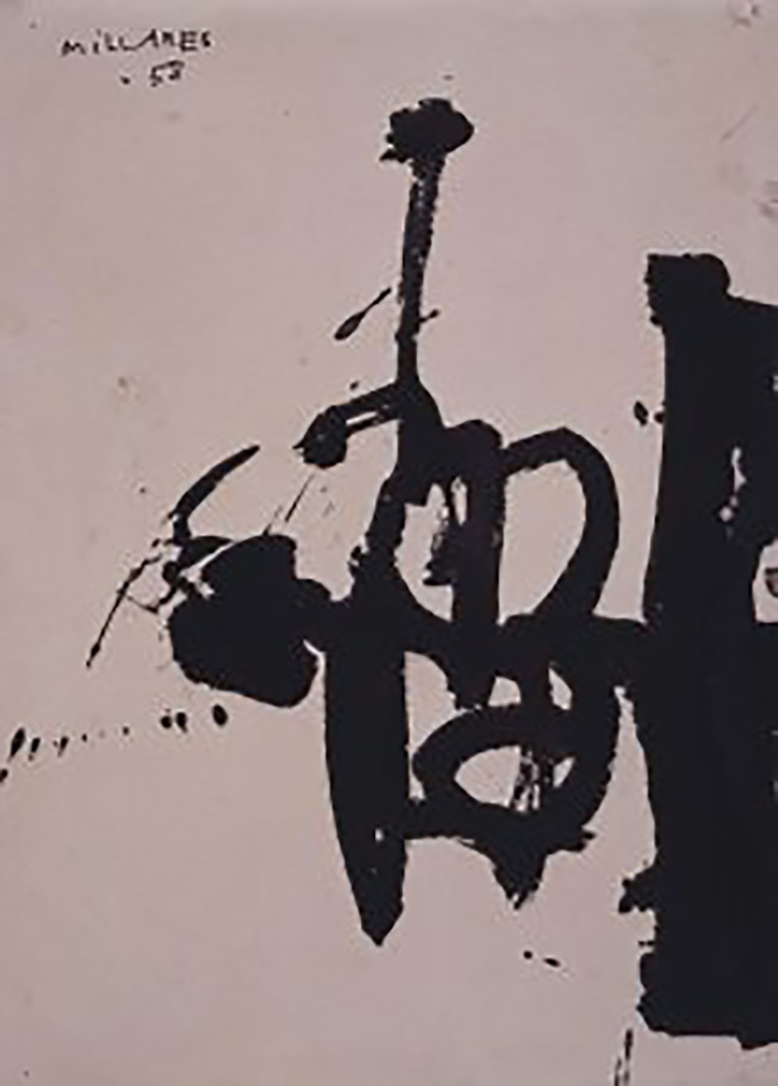 Obra sin título fechada en 1958 de Manolo Millares (Las Palmas, 1926-Madrid, 1972).