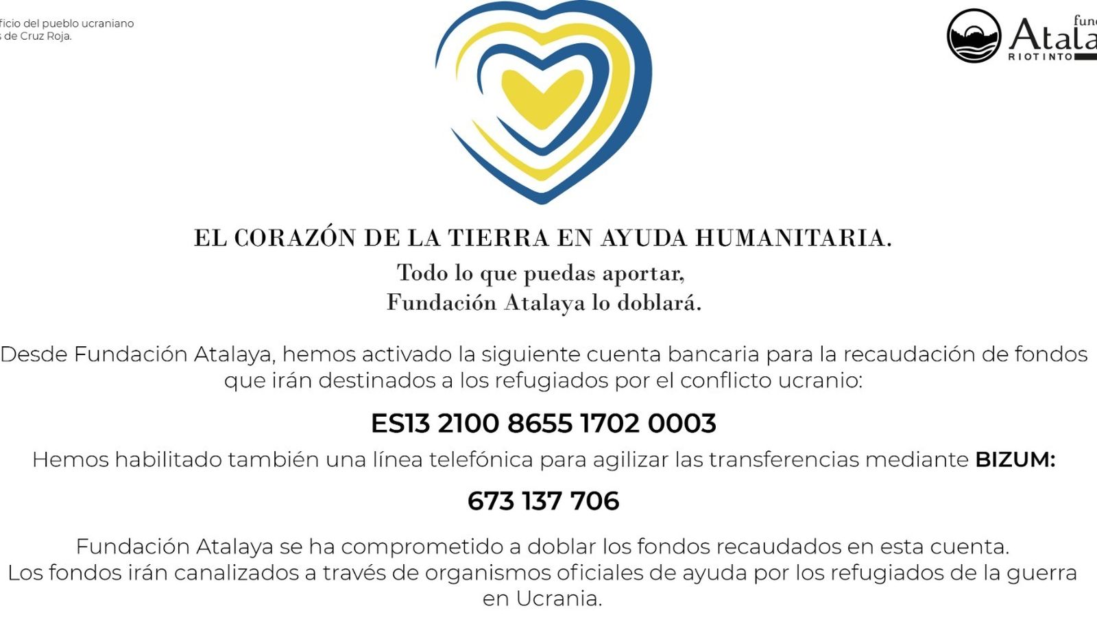 Campaña de ayuda a Ucrania.