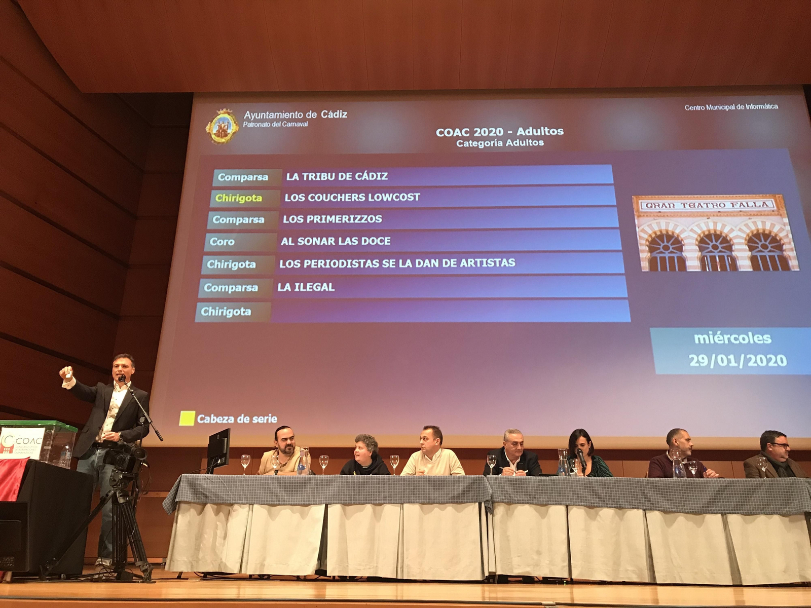 Imágenes del sorteo del orden de actuación del COAC 2020.