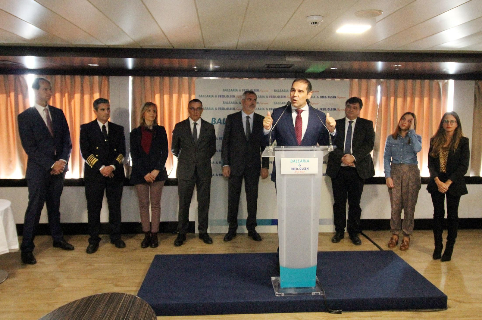 Balearia,  Fred Olsen y el Puerto de Huelva presentan la nueva línea entre Huelva y Canarias, en imágenes