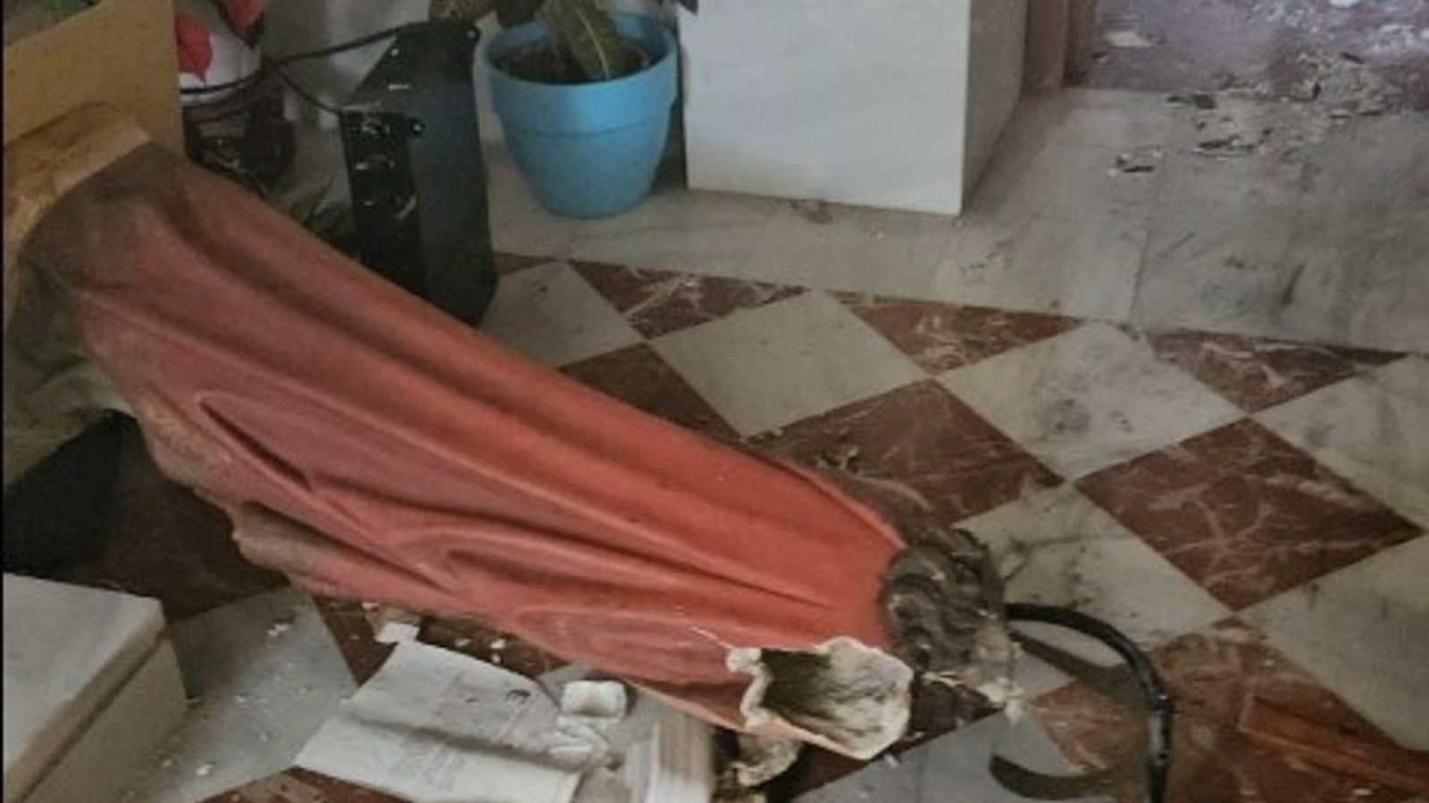 Imagen de la Iglesia afectada por el incendio de este domingo