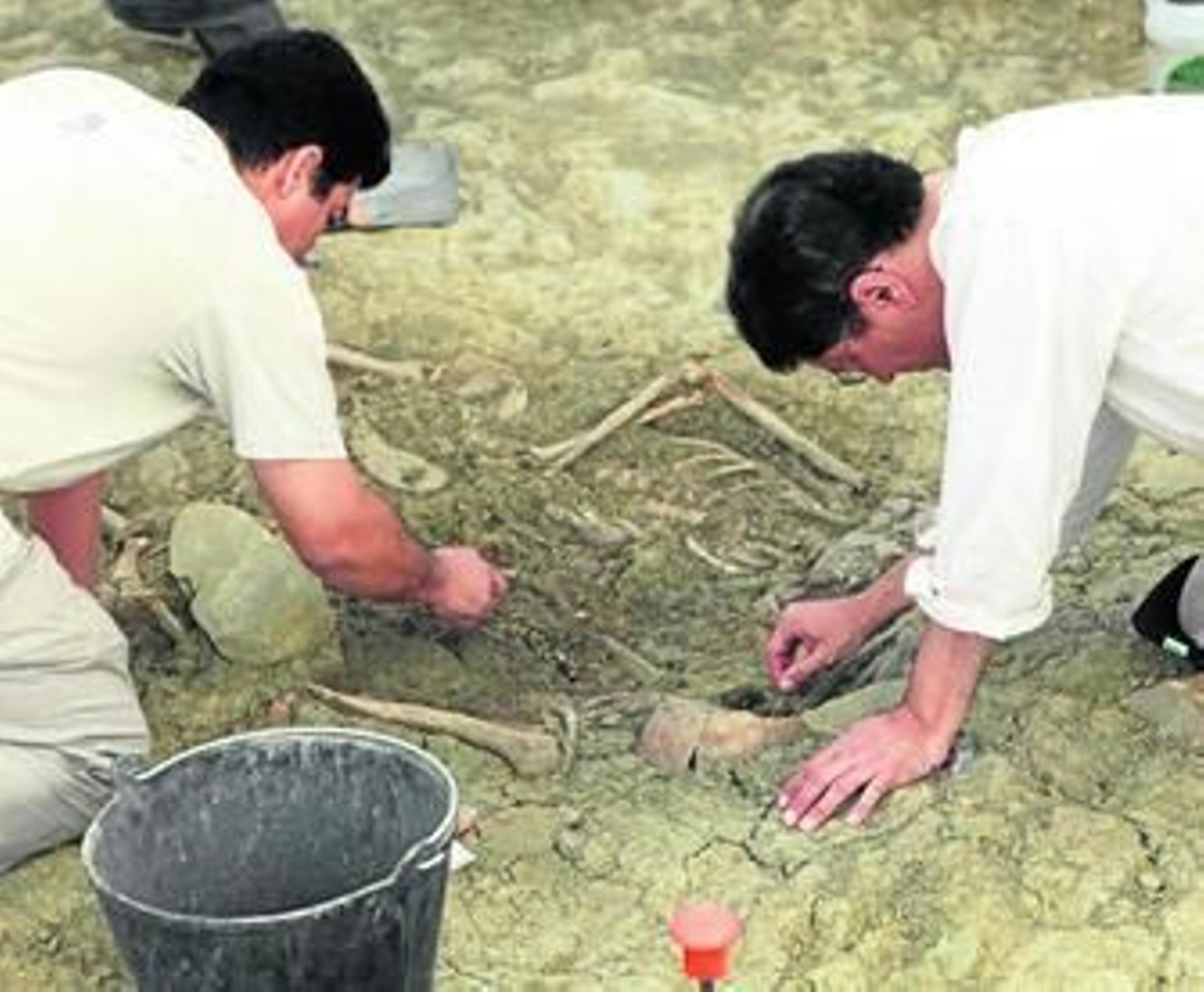 Varias personas trabajan en una de las fosas de El Marrufo.