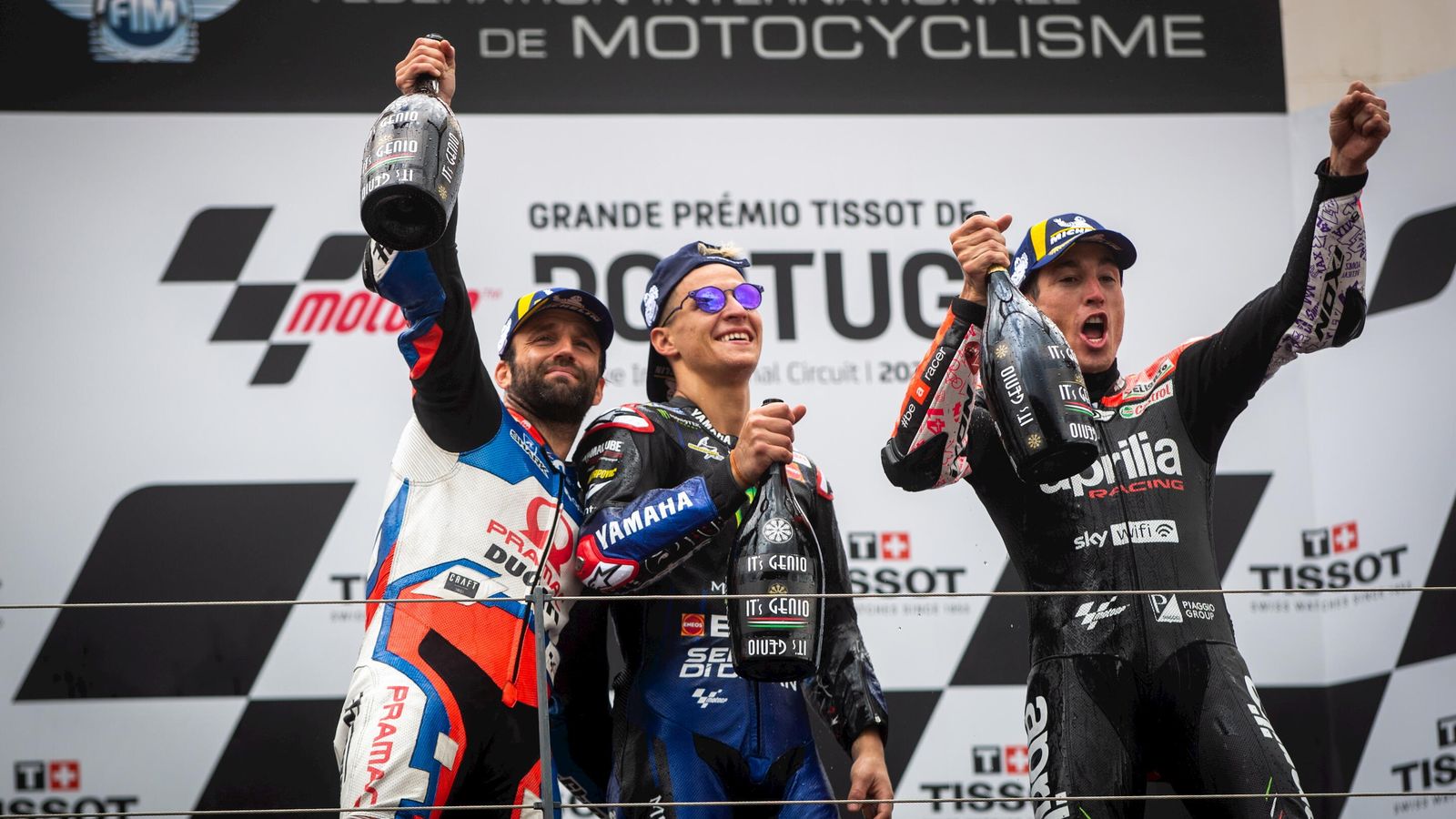 Quartararo, Zarco y Espargaró subieron al podio de MotoGP en Portimao.