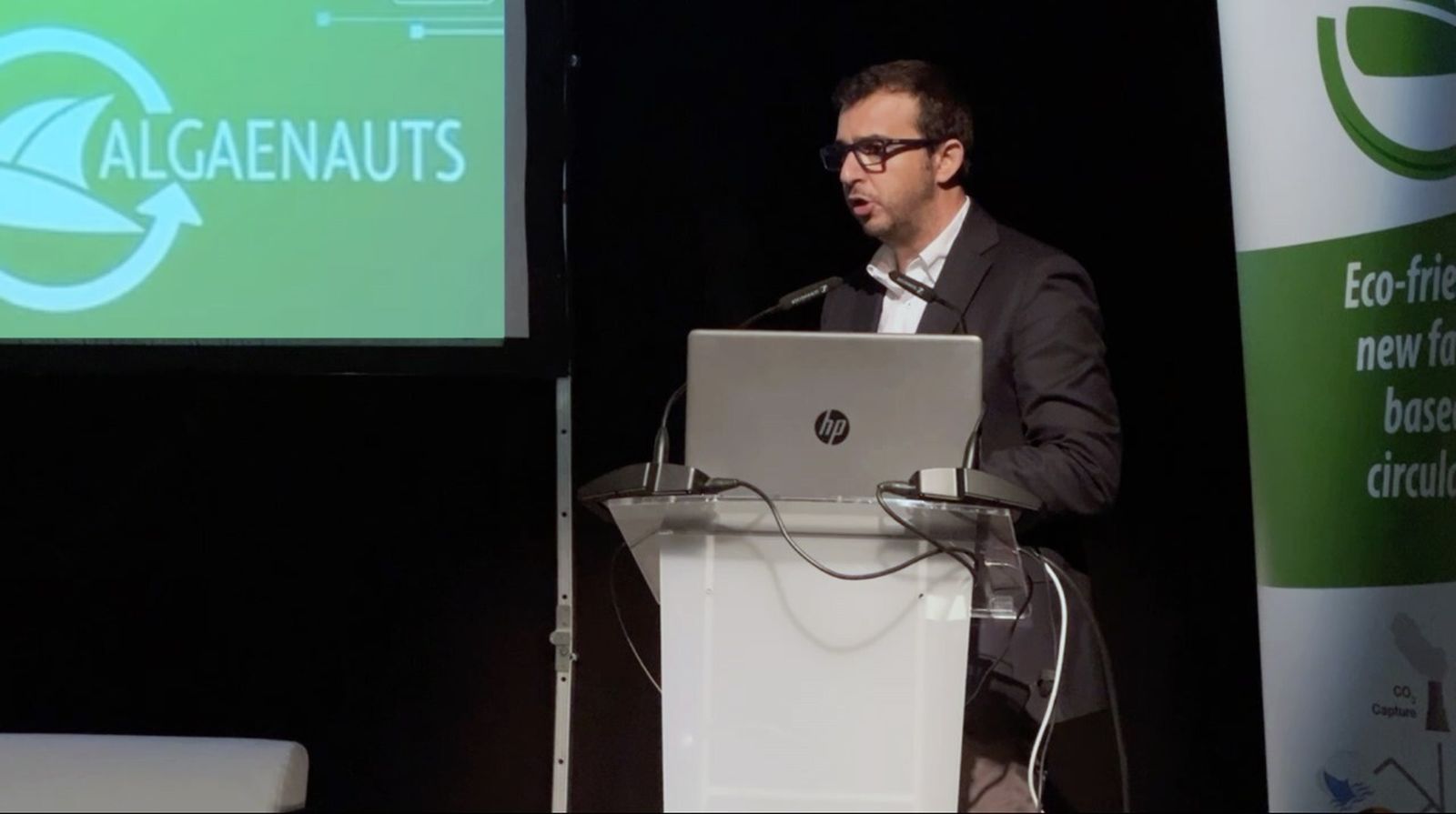 Joaquín Pozo, director del departamento de I+D de Biorizon Biotech, durante una conferencia sobre Algaenauts en el marco de la pasada Fruit Attraction