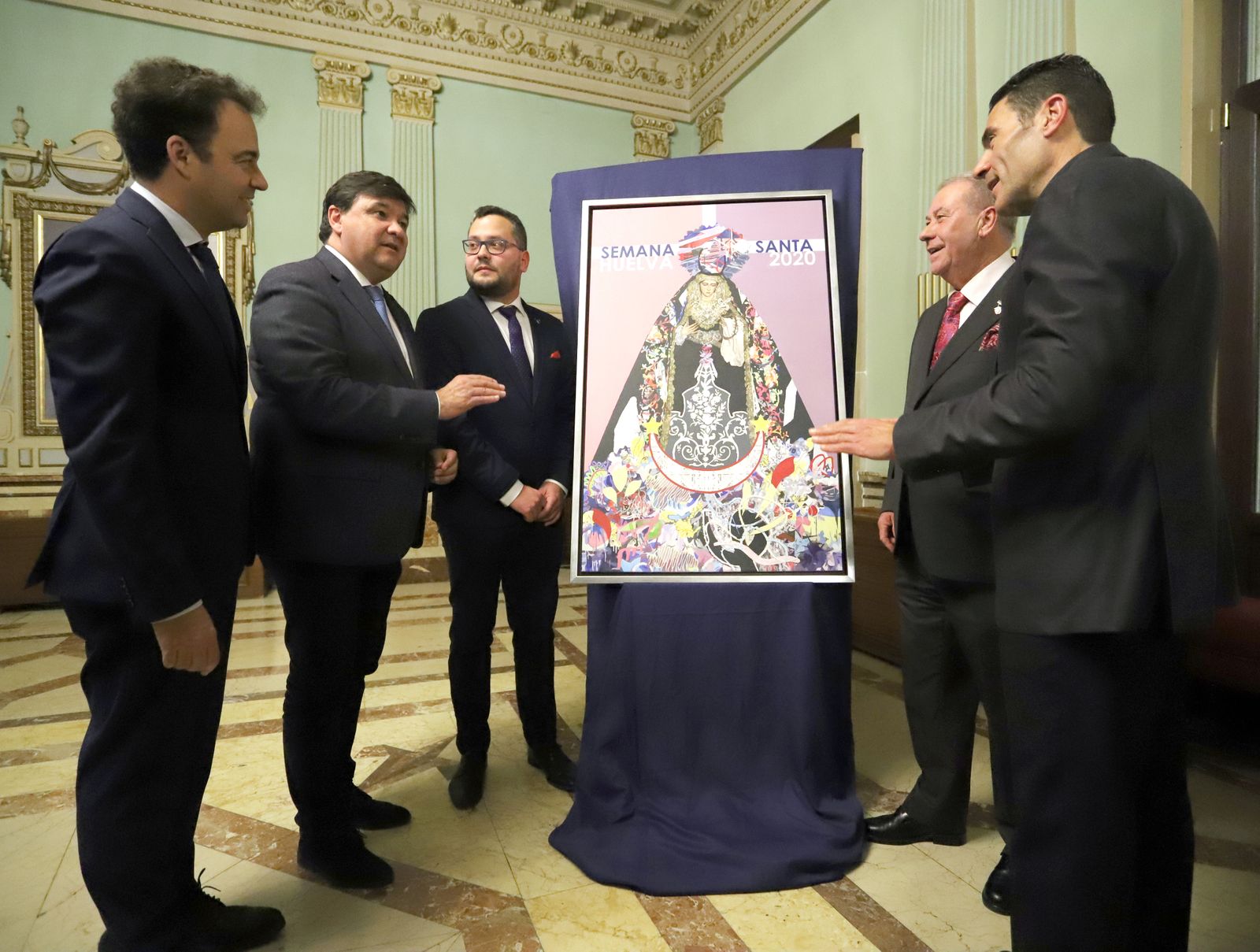Imágenes de la presentación del cartel de la Semana Santa de Huelva de 2020