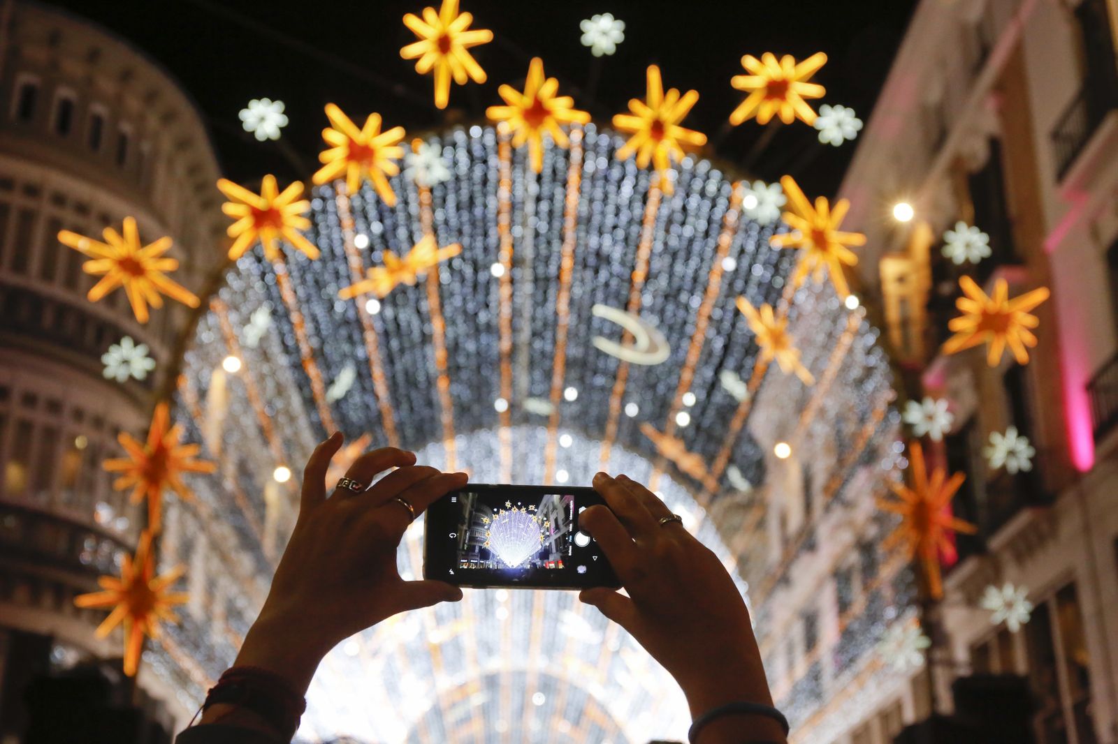 Encendido del alumbrado de Navidad en Málaga