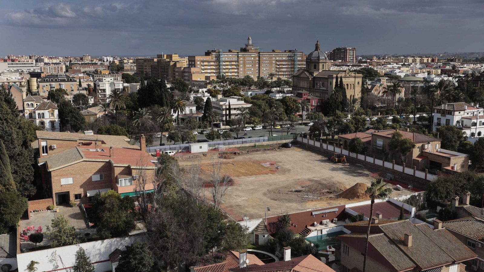 Una vista del solar de la Palmera 38 donde se han talado decenas de árboles.