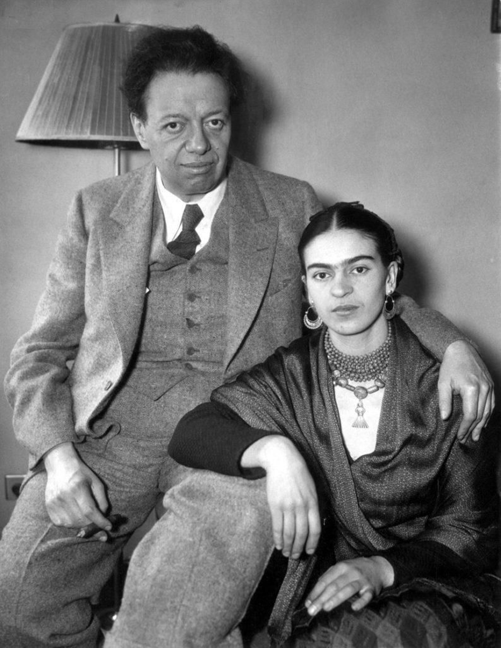 Frida Kahlo junto a su marido Diego Rivera