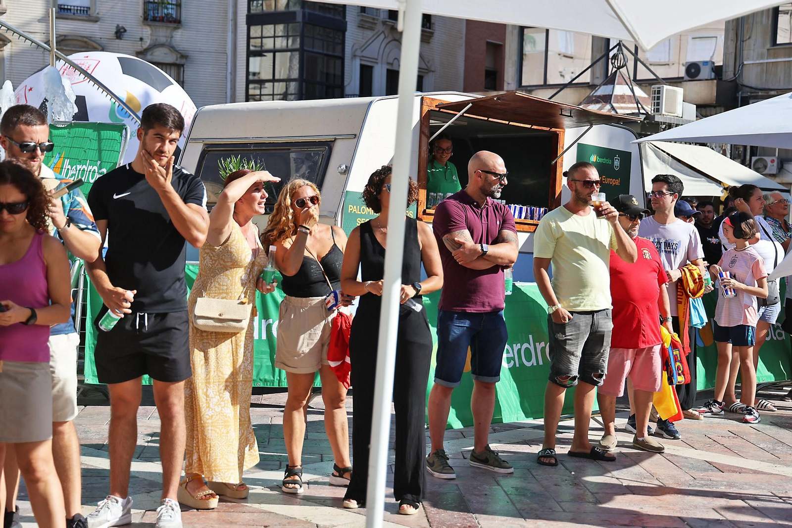 Imágenes de la Fan zone en Huelva de la Final de la Eurocopa entre Inglaterra y España Imágenes de la Fan zone en Huelva de la Final de la Eurocopa entre Inglaterra y España