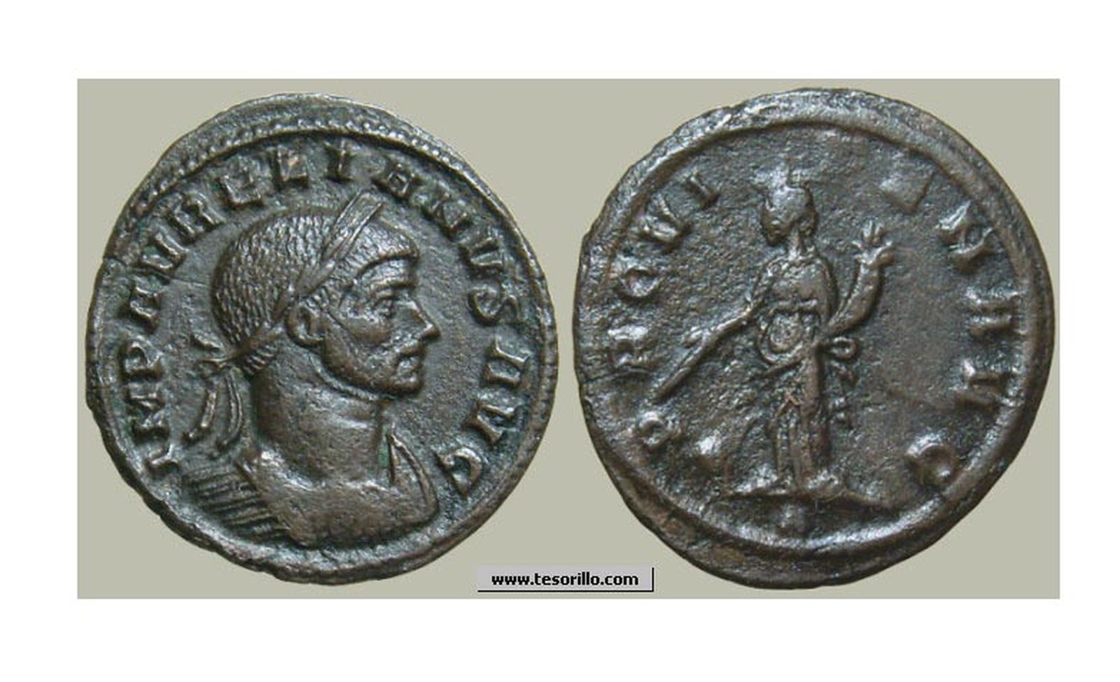 Aureliano de cobre de entre el año 270 - 275 dc